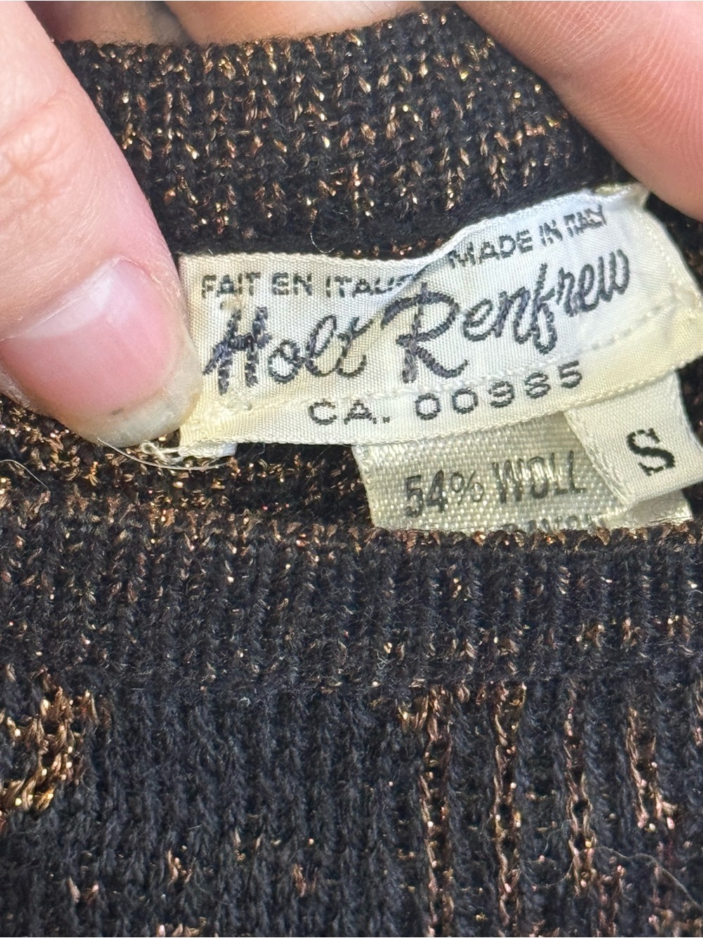 Vintage Holt Renfrew Metallic Lurex Knit Floral Camisole Tank Top - Picture 3 of 6